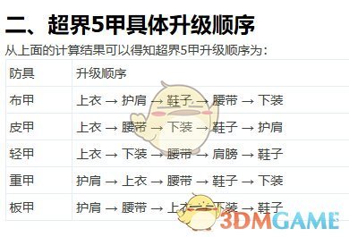 《DNF》暗帝超界板甲升级顺序分析