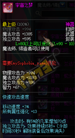 dnf95圣物套属性