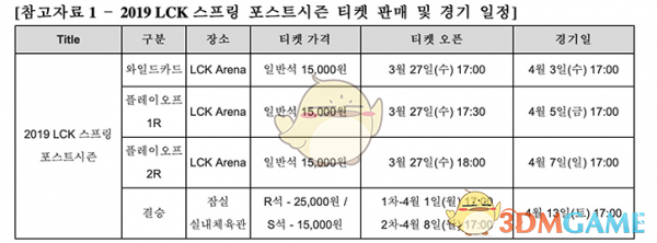 《LCK》2019春季季后赛决赛时间
