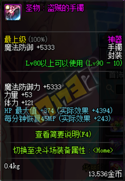 dnf95圣物套属性