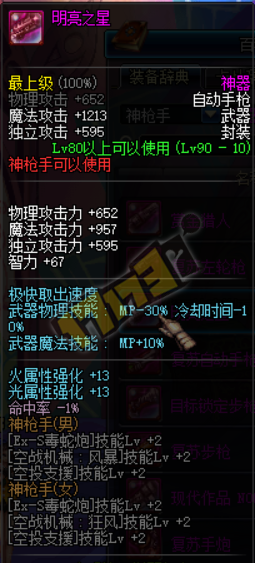 dnf95圣物套属性