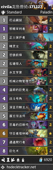 《炉石传说》狗头人圣骑士卡组大全