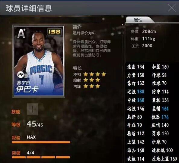 《nba2kol2》赛尔吉·伊巴卡​介绍