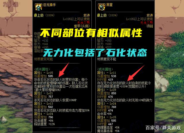 DNF105级史诗装备属性介绍