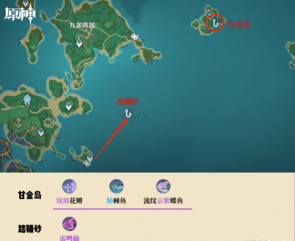 原神钓鱼点稻妻一览2022