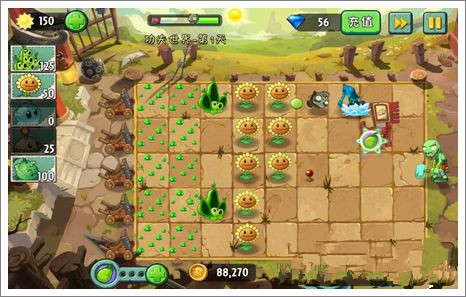 《植物大战僵尸2》功夫世界第一关攻略