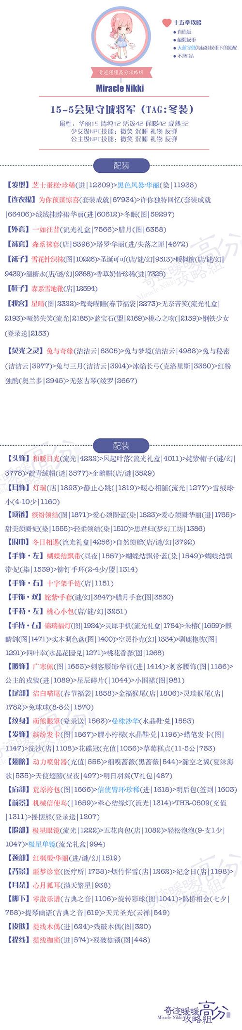 《奇迹暖暖》【公主级】15-5会见守城将军S攻略