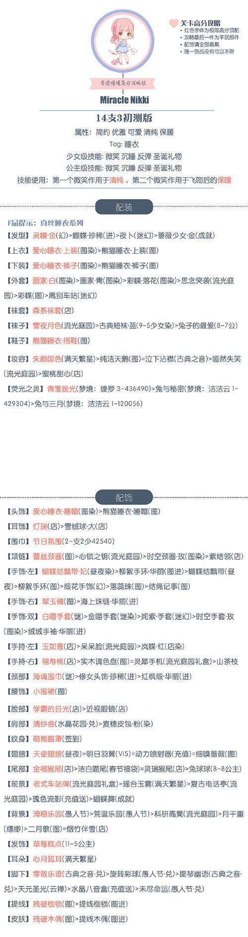 《奇迹暖暖》【少女级】14-支3荒原的夜晚S攻略