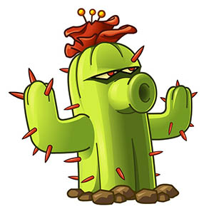 《植物大战僵尸2》植物图鉴之仙人掌（摇滚年代）
