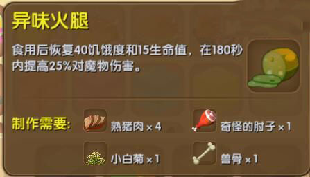 《迷你世界》异味火腿合成表图鉴