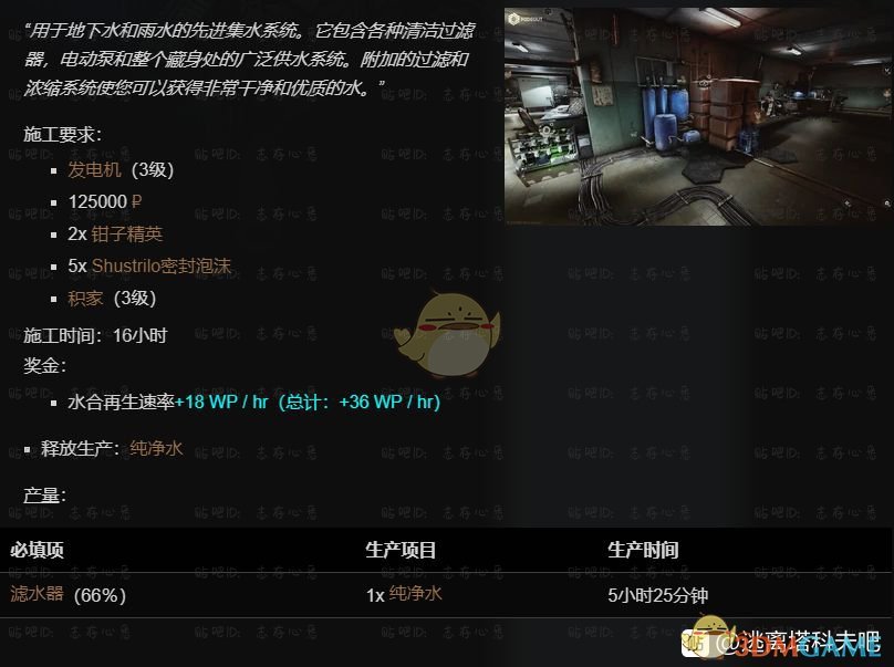《逃离塔科夫》藏身处集水器提升所需条件一览