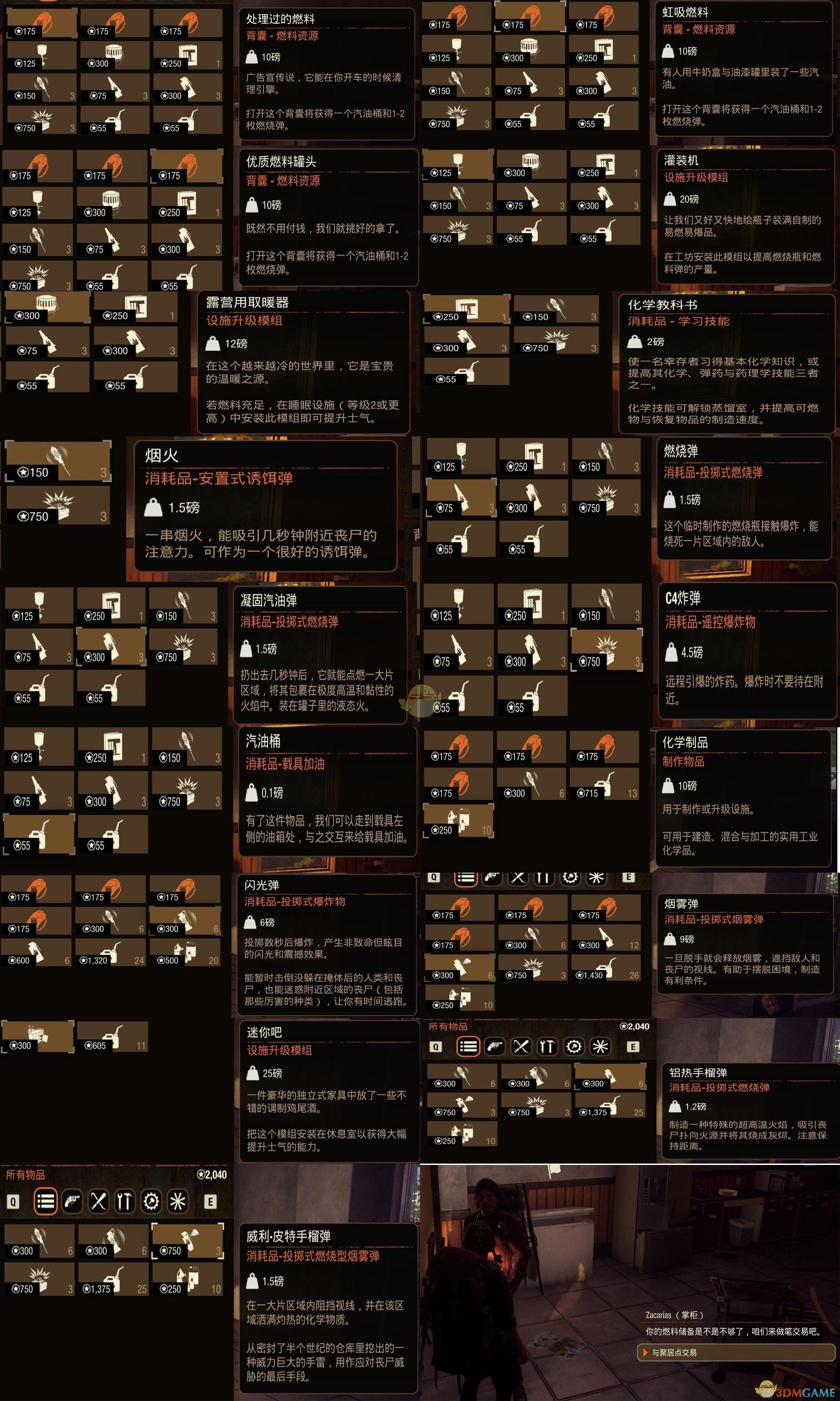 《腐烂国度2》流浪商人燃料供应商售卖商品介绍