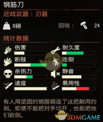 《腐烂国度2》钢筋刀武器属性分享