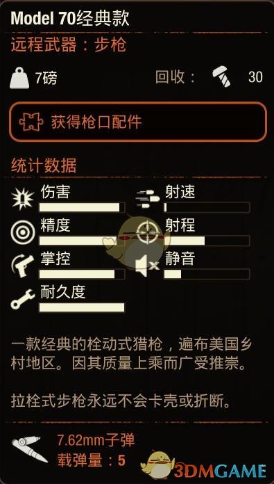 《腐烂国度2》Model70经典款步枪属性分享