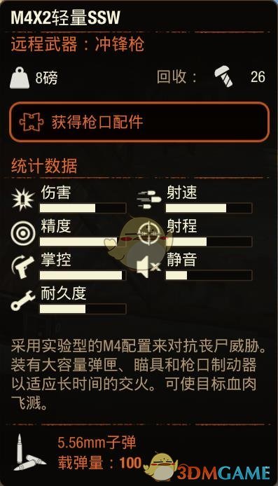 《腐烂国度2》M4X2轻量SSW冲锋枪属性分享