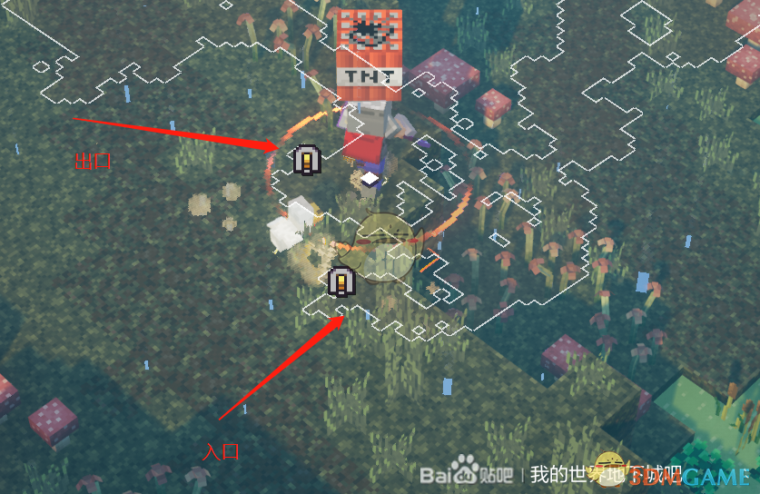 《我的世界：地下城》潮湿洞穴出入口位置分享