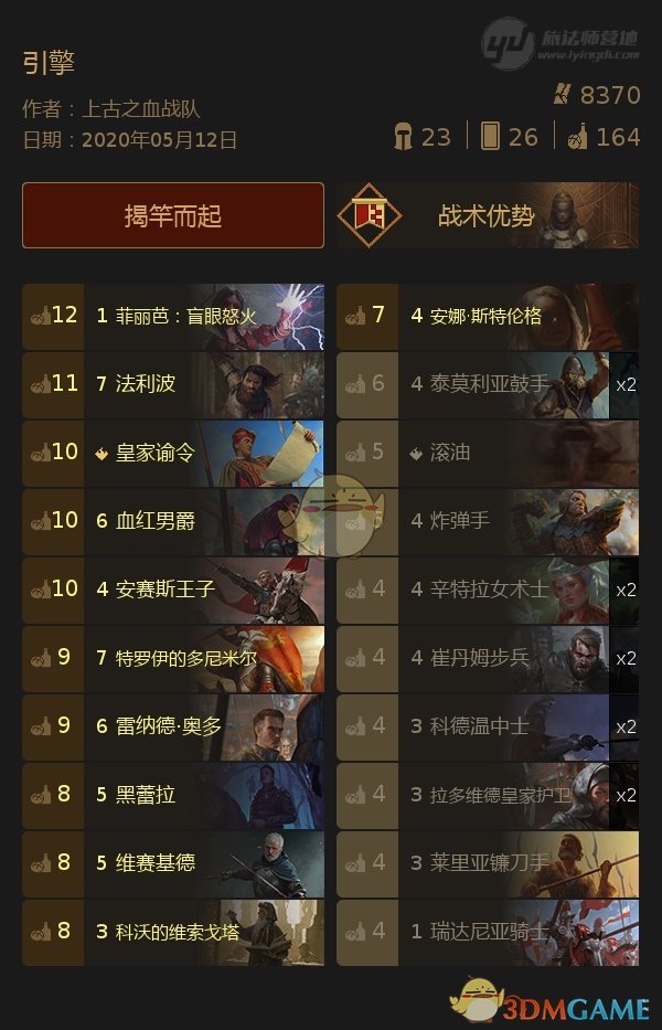 《巫师之昆特牌》引擎揭竿而起卡组玩法分享