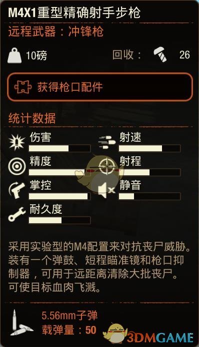 《腐烂国度2》M4X1重型精确射手步枪属性分享
