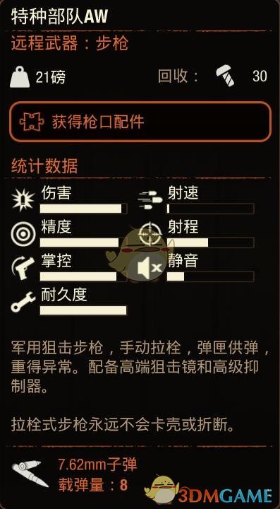 《腐烂国度2》特种部队AW属性分享