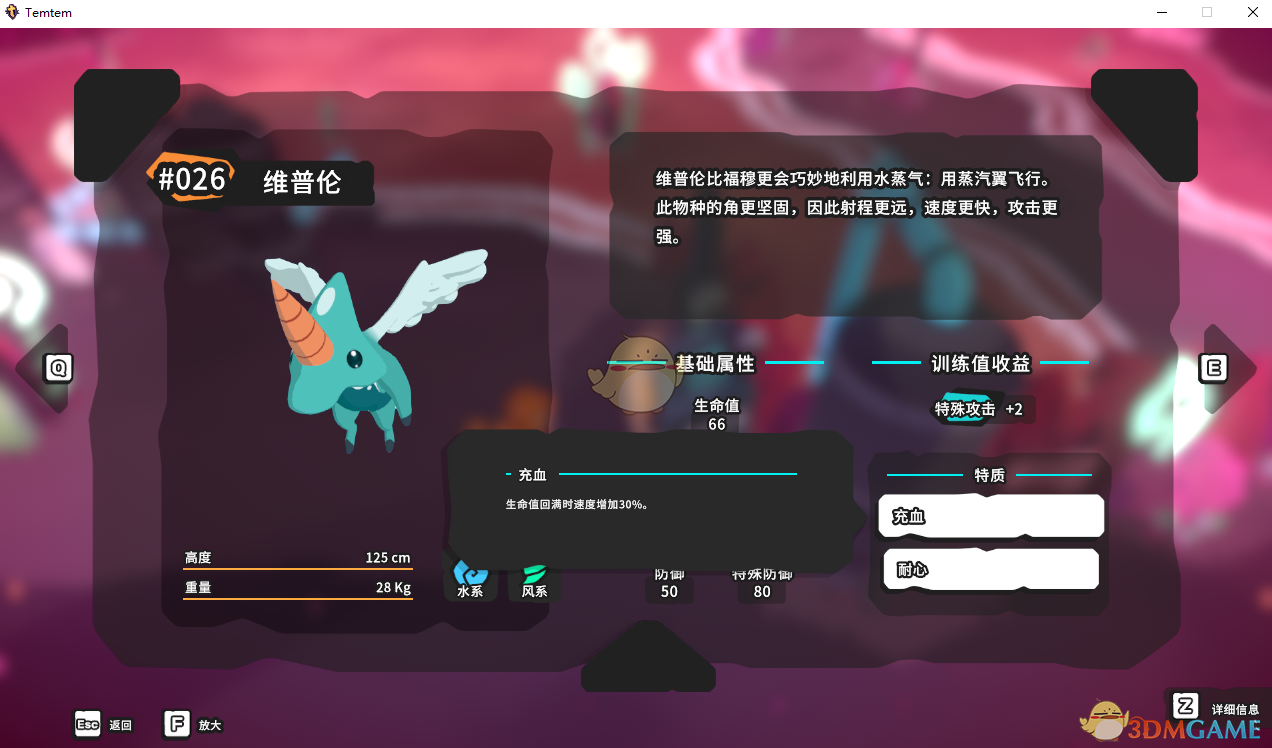 《Temtem》维普伦属性天赋图鉴