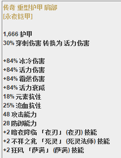 《恐怖黎明》新套装永夜铠甲属性一览