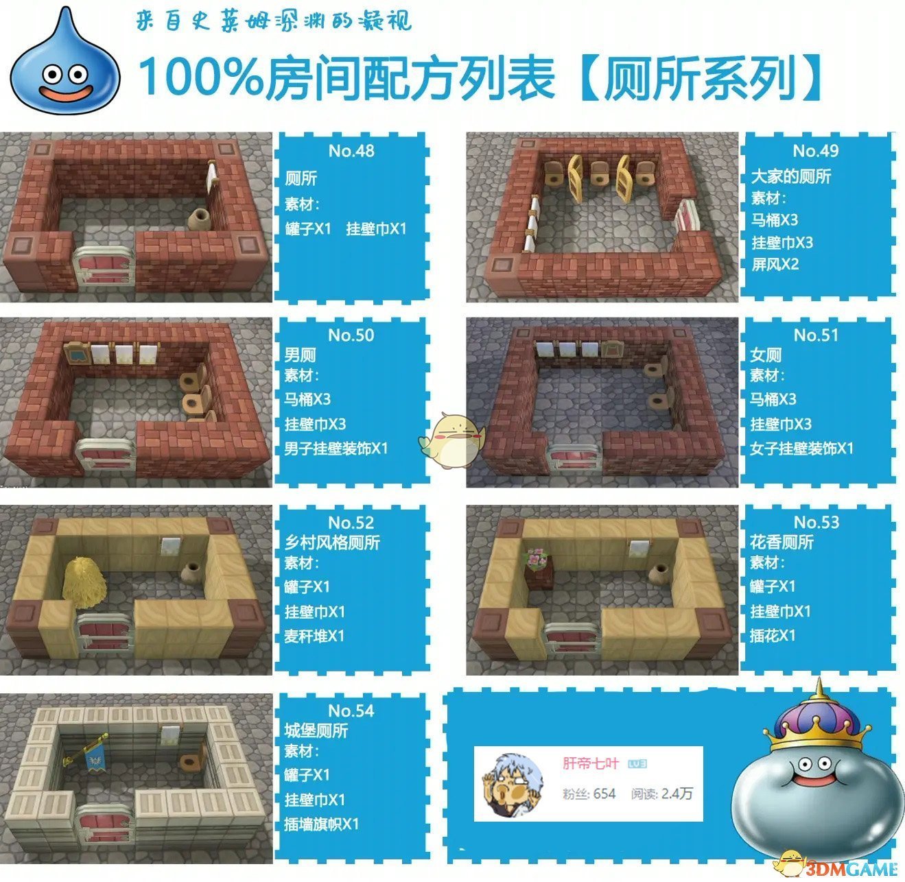 《勇者斗恶龙创世小玩家2》全配方一览 全房间设计图指南