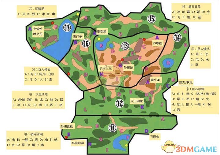 《宝可梦：剑/盾》全坑洞属性分布一览