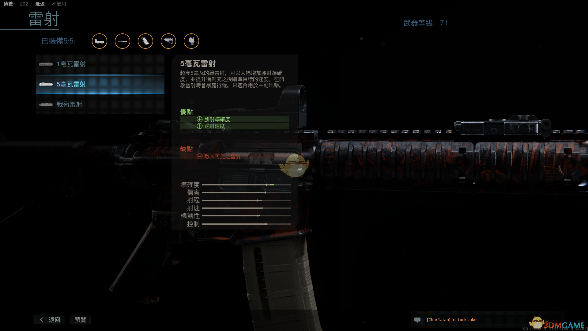 《使命召唤16：现代战争》M4镭射配件一览