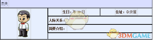 《牧场物语：重聚矿石镇》杰夫人物介绍