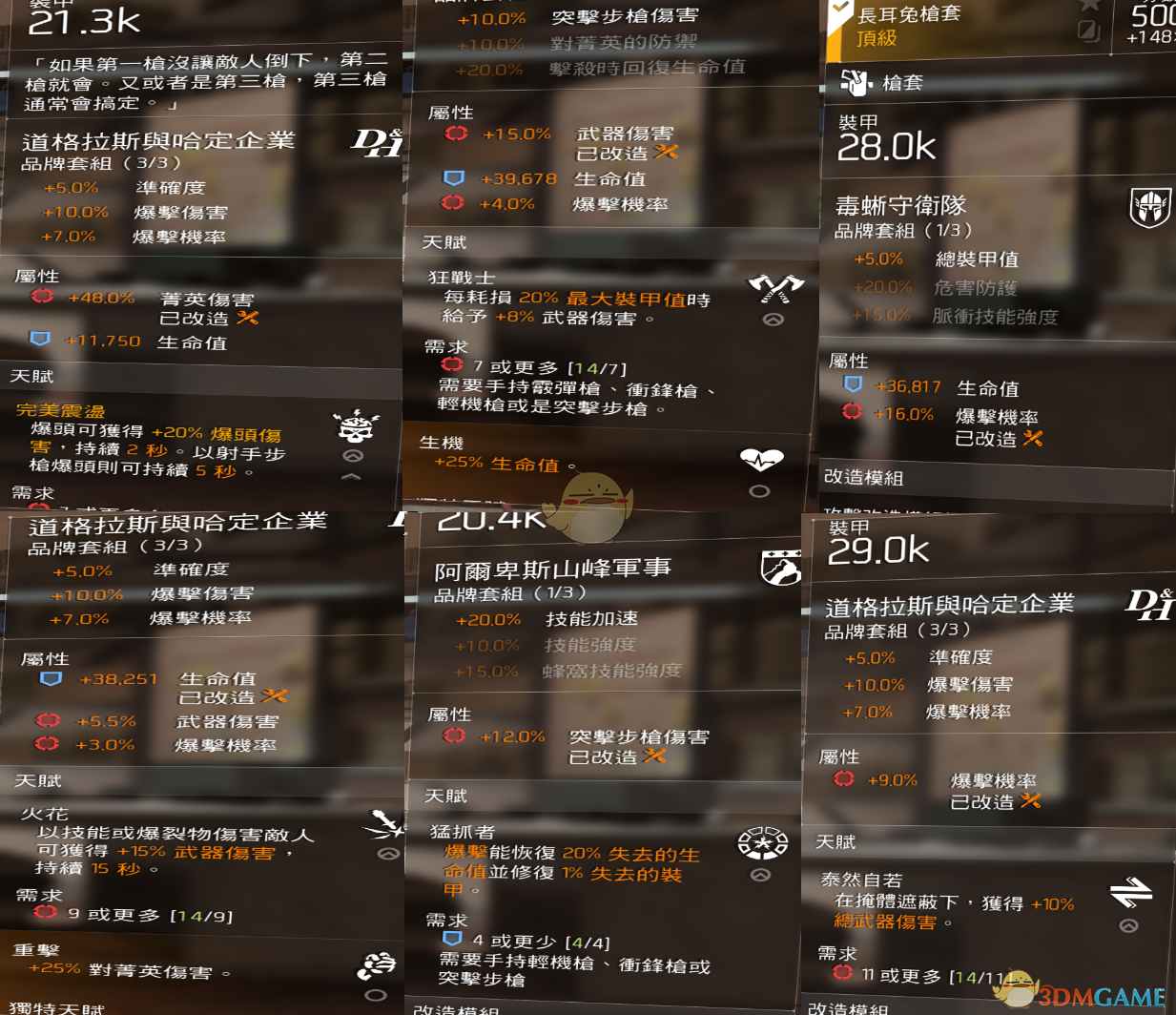《全境封锁2》TU6道格吸血套配装指南