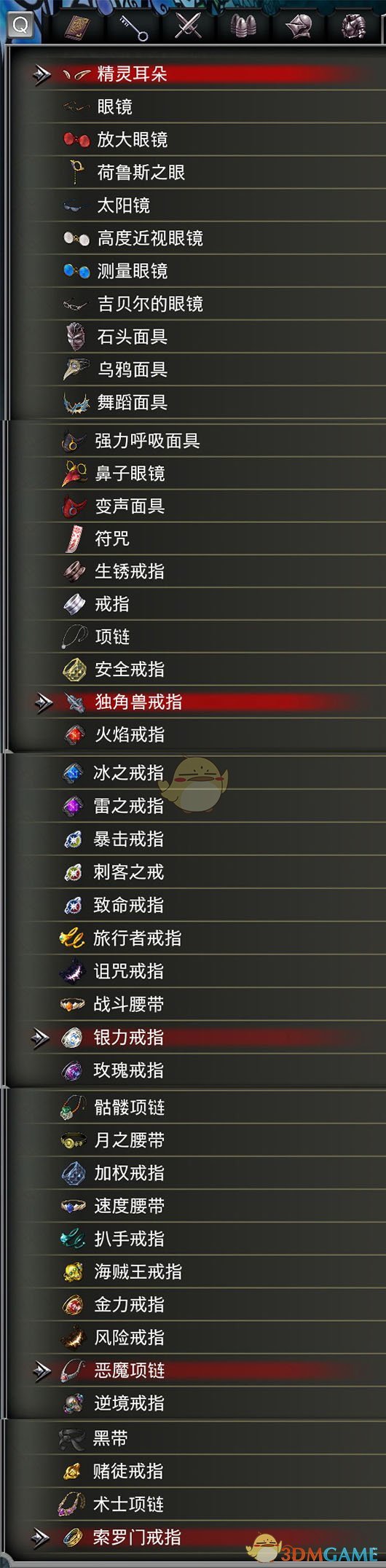 《赤痕：夜之仪式》全饰品列表分享