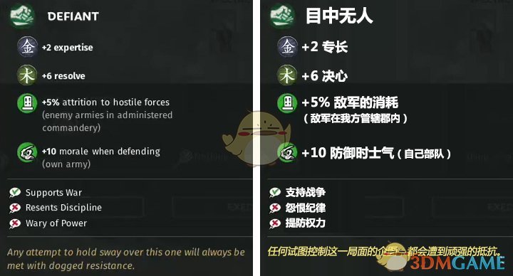 《全面战争：三国》目中无人特性效果一览