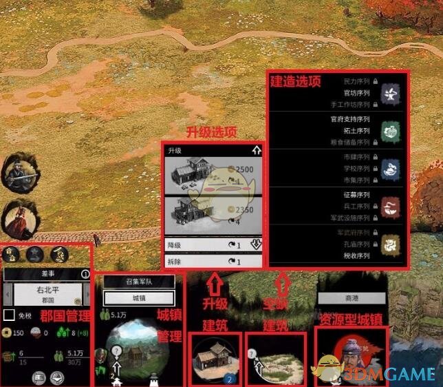 《全面战争：三国》城镇界面介绍