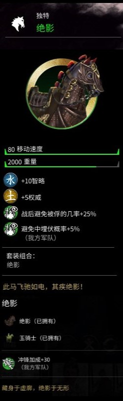 《全面战争：三国》全传说马属性一览