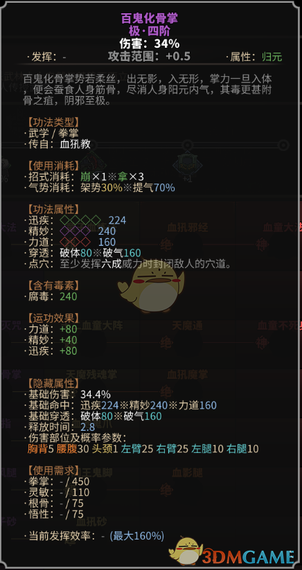 《太吾绘卷》血犼教拳掌功法一览
