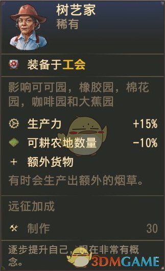 《纪元1800》稀有人物树艺家属性一览