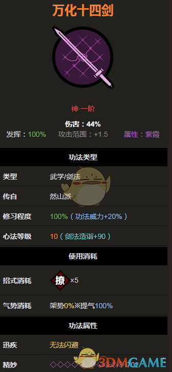 《太吾绘卷》剑法神一品之万化十四剑