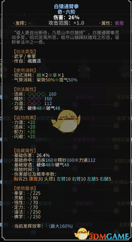 《太吾绘卷》峨眉派拳掌功法一览