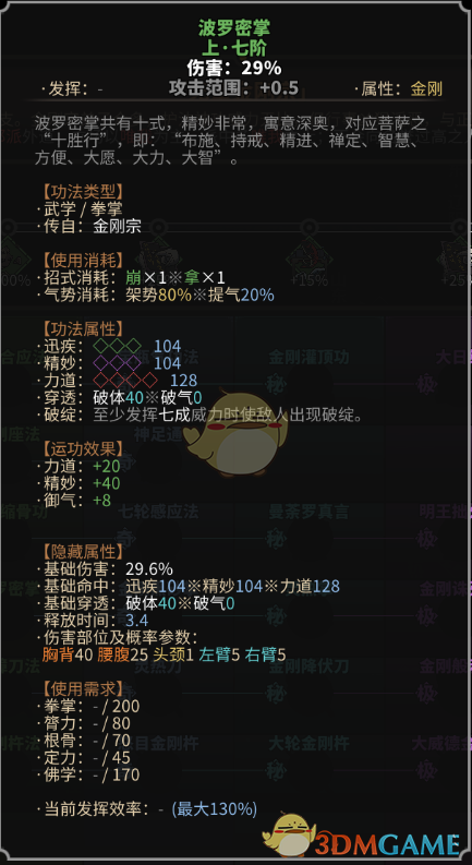 《太吾绘卷》无量金刚宗拳掌功法一览