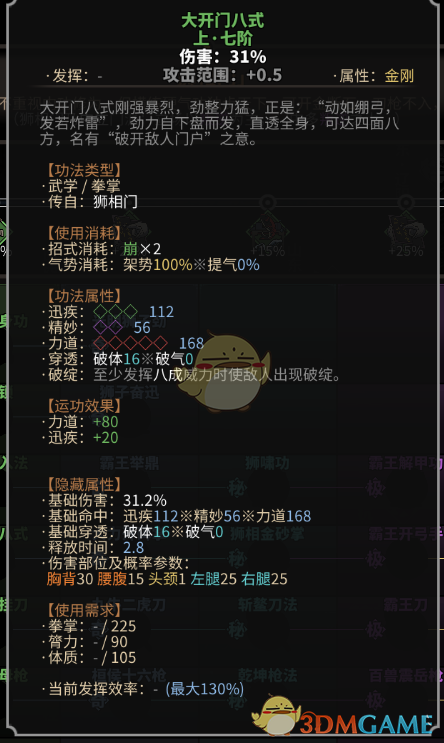 《太吾绘卷》狮相门拳掌功法一览