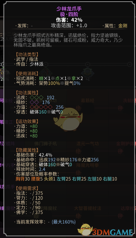 《太吾绘卷》少林派指法一览