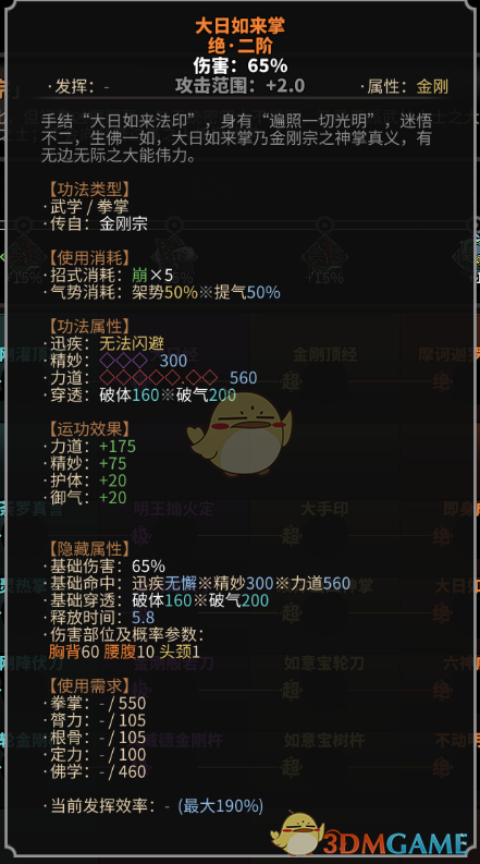 《太吾绘卷》无量金刚宗拳掌功法一览
