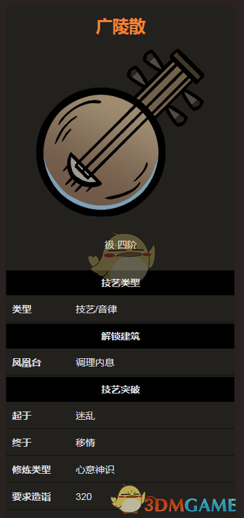 《太吾绘卷》音律技艺之广陵散分析介绍