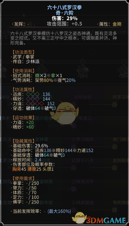 《太吾绘卷》少林派拳掌功法一览