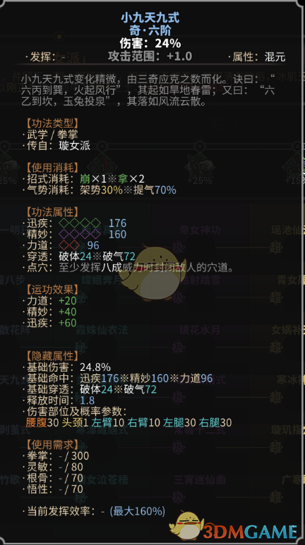 《太吾绘卷》璇女派拳掌功法一览