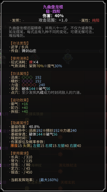 《太吾绘卷》长兵器功法一览之铸剑山庄
