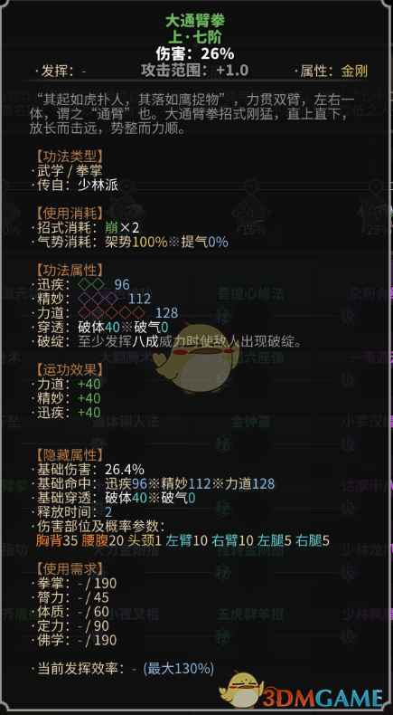 《太吾绘卷》少林派拳掌功法一览
