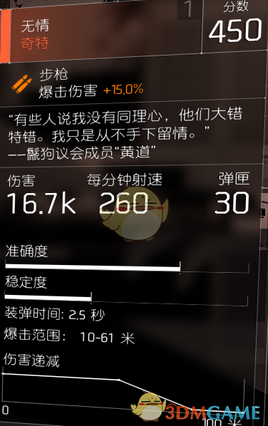 《全境封锁2》奇特武器无情属性一览