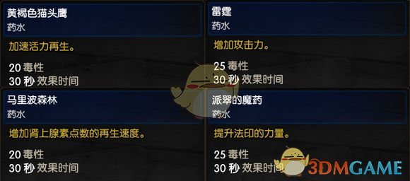 《巫师3》实用小魔药推荐