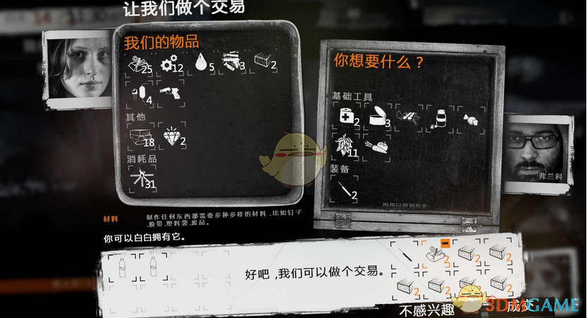 《这是我的战争》可交易地点及价值比例